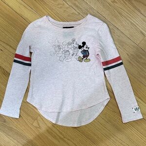 GAP Kids Light Pink Mickey Mouse Long Sleeve Tee
